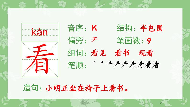 部编版一年级语文下册（生字课件）9 夜色第4页