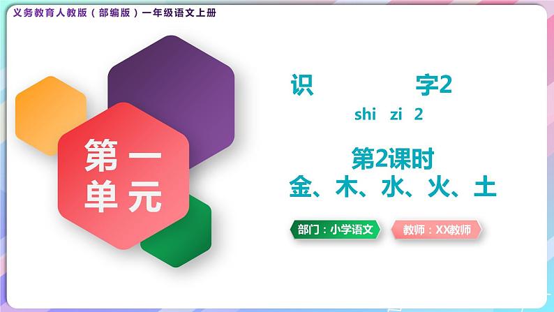 【新课标全套】部编版一年级语文上册第一单元识字2《金、木、水、火、土》精品同步PPT课件+教案+说课稿+教学建议+音频课文朗读+图片素材01