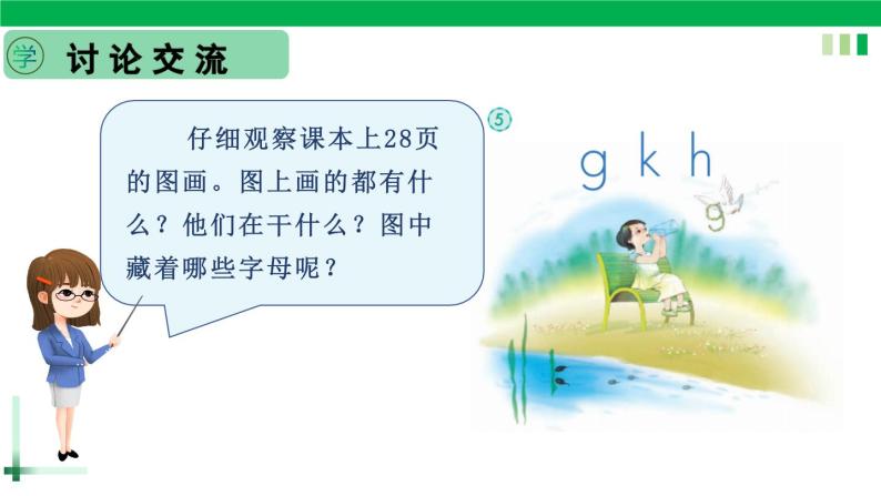 【新课标】部编版一年级语文上册第二单元第5课时汉语拼音《g k h 》精品同步PPT课件+教案+说课稿+课文朗读+图片素材04