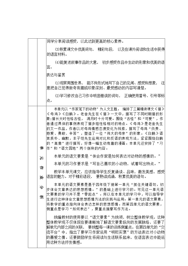 部编版语文四下第4单元（大单元作业设计2）第3页