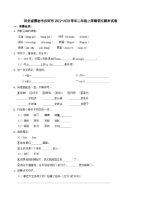 河北省邢台市沙河市2022-2023学年二年级上学期语文期末试卷