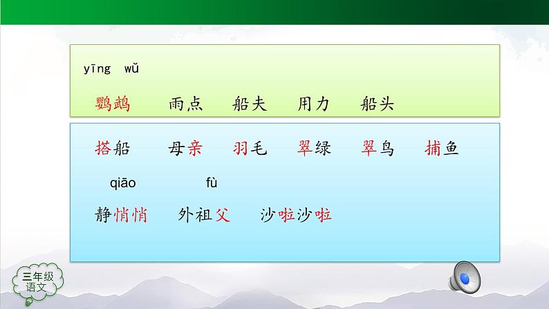 【授课课件】三年级上册语文 15《搭船的鸟》第一课时（人教部编版）第7页