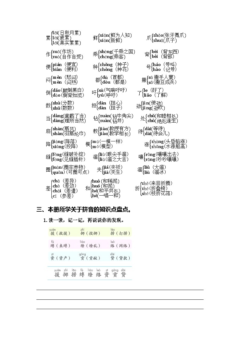 专题 01字音辨析--2023-2024学年三年级语文下册期末专项复习（部编版）03