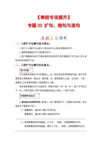 专题03 扩句、缩句-2023-2024学年四年级语文上册寒假专项提升（部编版）