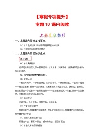 专题10 课内阅读-2023-2024学年四年级语文上册寒假专项提升（部编版）