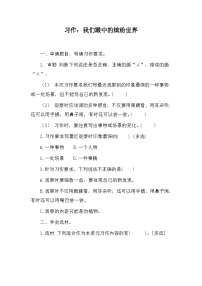 小学语文人教部编版三年级上册第五单元习作：我们眼中的缤纷世界优秀课时作业