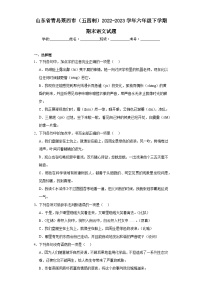 山东省青岛莱西市（五四制）2022-2023学年六年级下学期期末语文试题