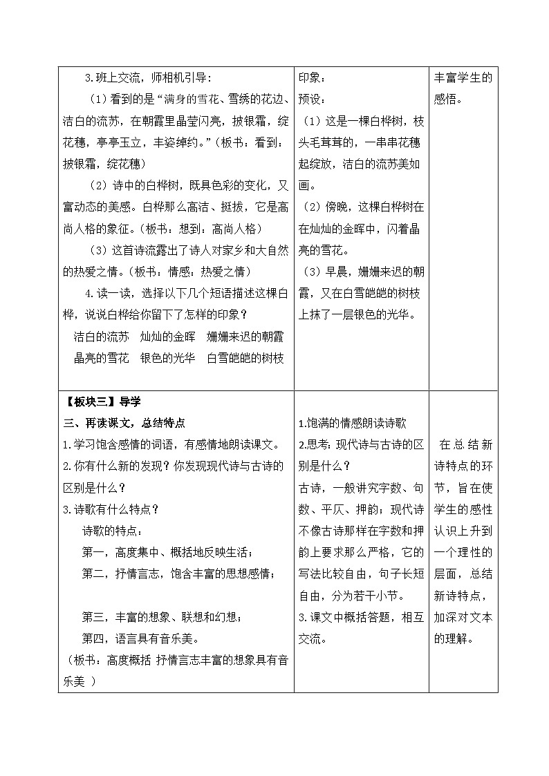 部编版四年级语文下册第三单元第11课《白桦》第二课时教案第2页