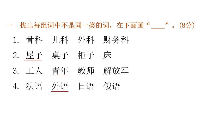 小学毕业语文总复习第三章词语过关训练教学课件第2页