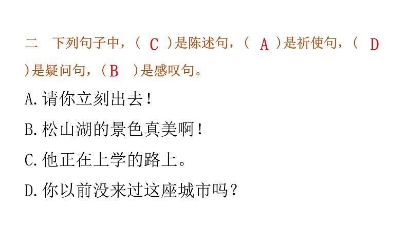 小学毕业语文总复习第四章句子第一节句式的类型教学课件第4页