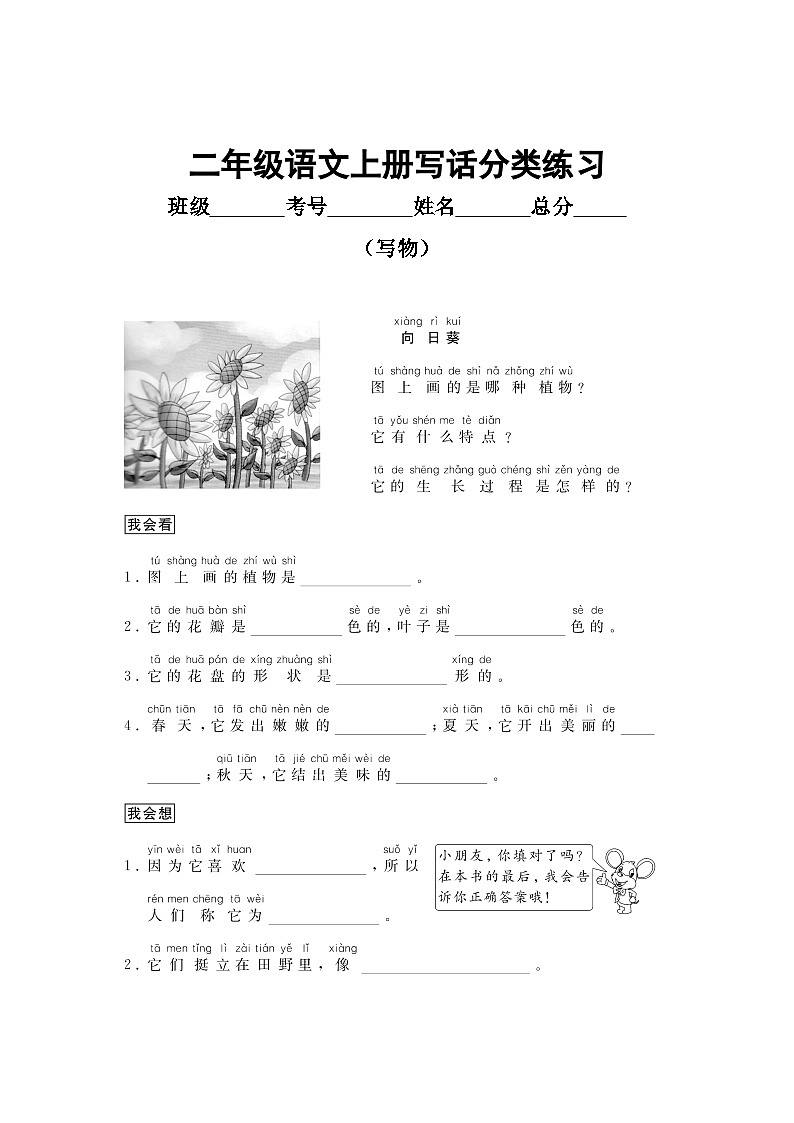 小学语文部编版二年级上册写话分类练习（写物）（共5篇）第2页