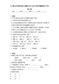 人教部编版六年级上册青山不老同步测试题