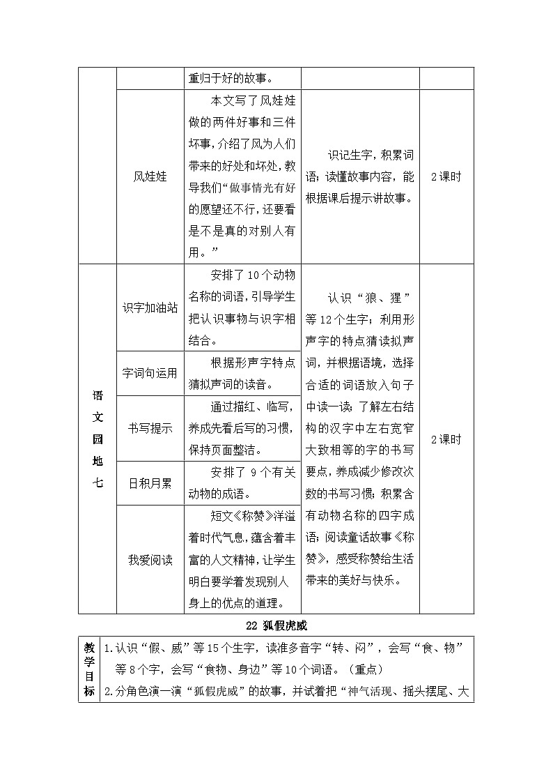 新人教版小学二年级语文上册第八单元《课文7》教案第2页