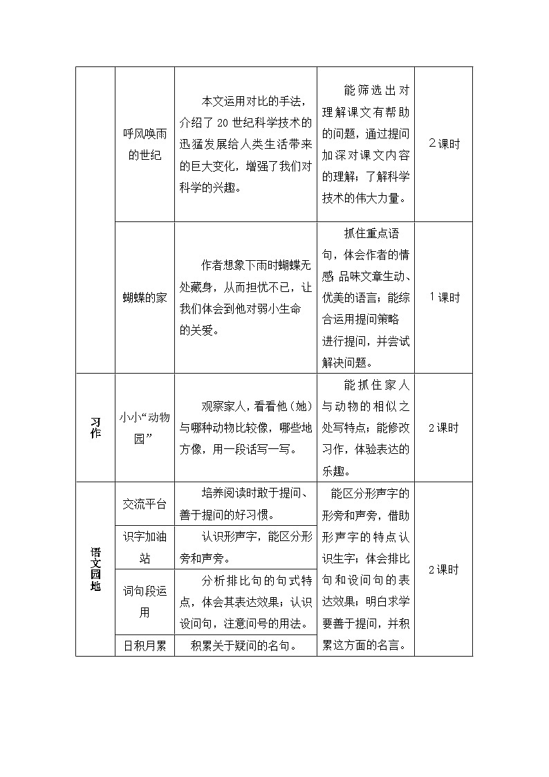 新人教版小学四年级语文上册第二单元教案02