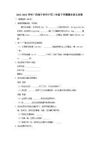 2022-2023学年广西南宁市兴宁区三年级下学期期末语文试卷（文字版含答案解析）