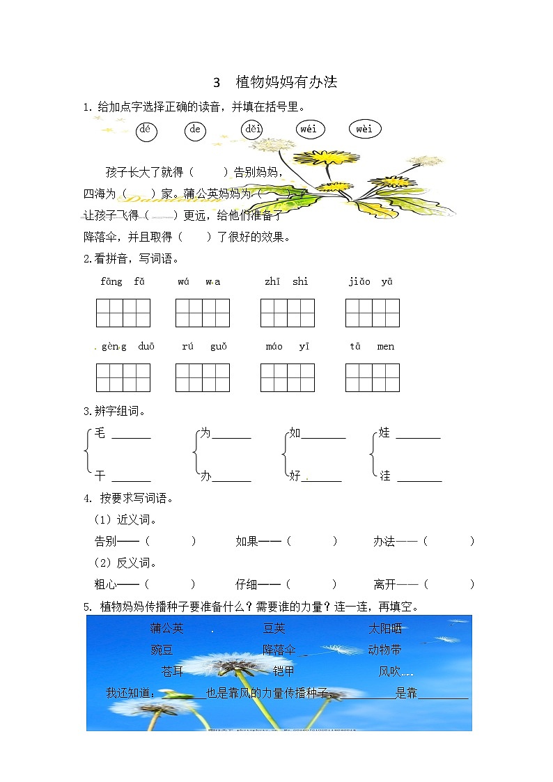 3.植物妈妈有办法 课件+教案+作业01