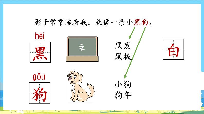 人教部编语文1上 第6单元 5.《影子》 PPT课件+教案+练习07