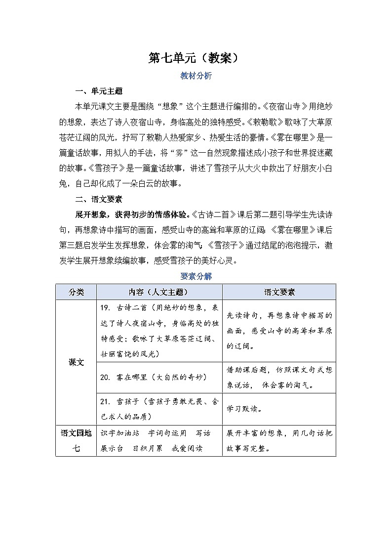 人教部编语文2上 第7单元《 语文园地七》 PPT课件+教案01