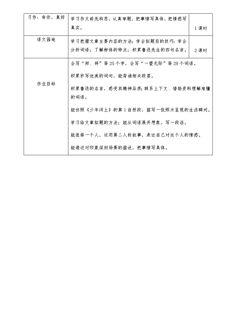【单元教案】部编版语文六年级上册--第八单元 整体教学教案（表格式）03