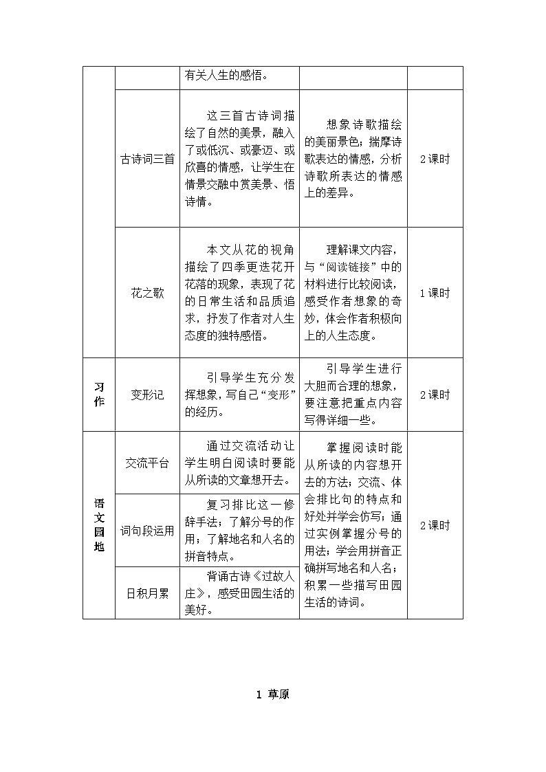 新人教版小学六年级语文上册第一单元教案02