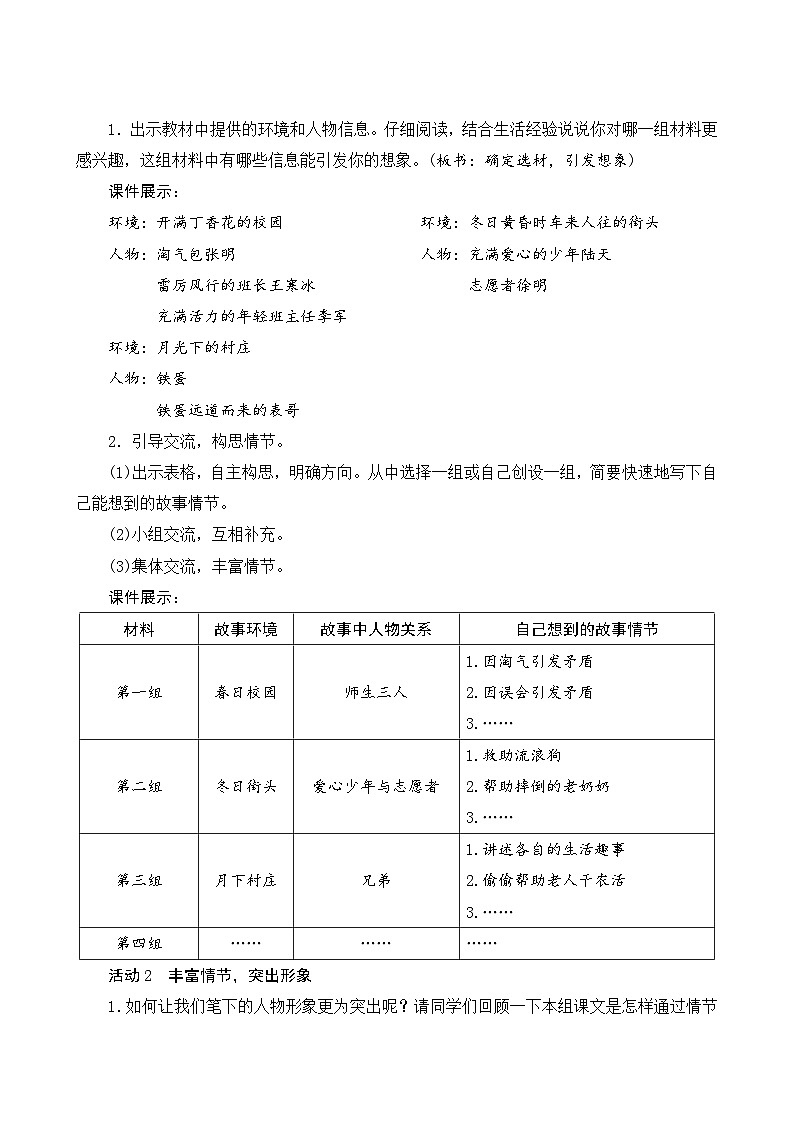 【同步教案】部编版语文六年级上册--第四单元 《习作“笔尖流出的故事 ”》（教案设计）03