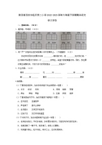 陕西省西安市经开第三小学2022-2023学年六年级下学期期末语文学习评价（含解析）