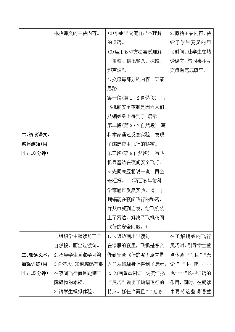 人教部编版语文四上 6《夜间飞行的秘密》导学案02