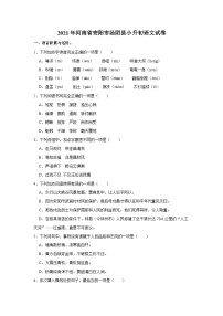 2021年河南省安阳市汤阴县小升初语文试卷（含解析）