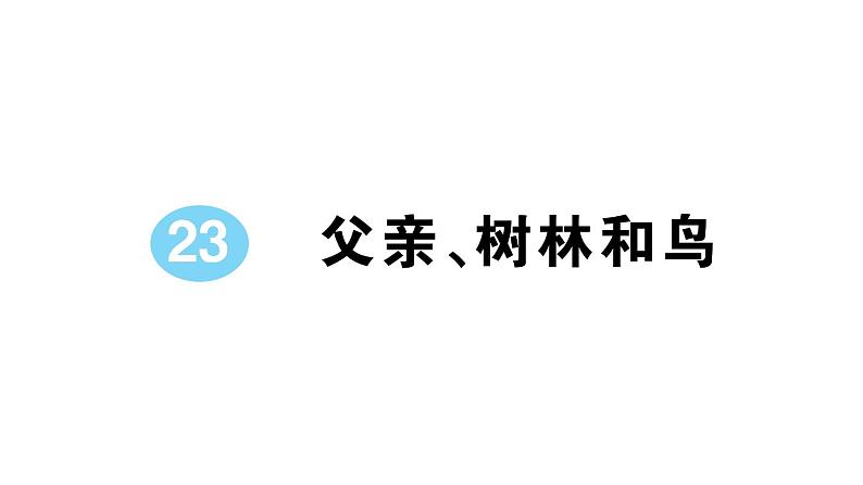 小学语文部编版三年级上册第23课《父亲、树林和鸟》作业课件（2023秋新课标版）01