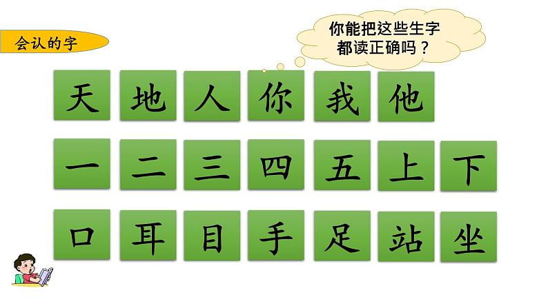 小学语文部编版一年级上册第一单元复习课件（2023秋新课标版）第3页