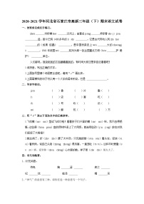 2020-2021学年河北省石家庄市高新三年级下学期期末语文试卷（含解析）