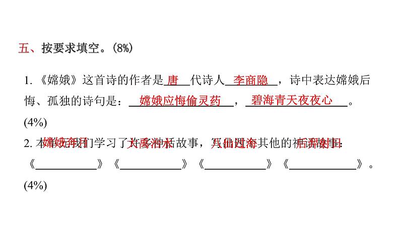 人教版小学语文四年级上册第四单元综合能力评价课件第7页