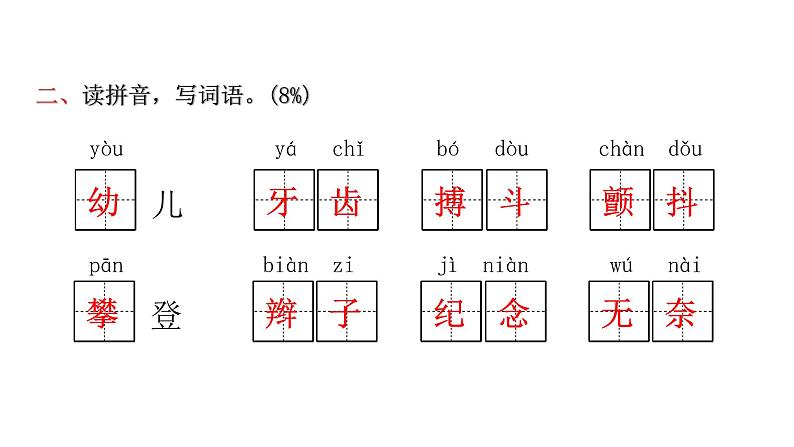 人教版小学语文四年级上册第五单元综合能力评价课件04