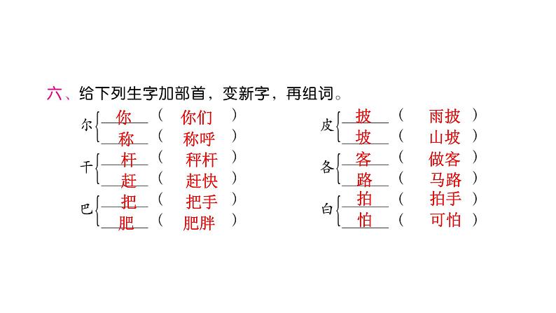 人教版小学语文二年级上册期末专项复习课件06