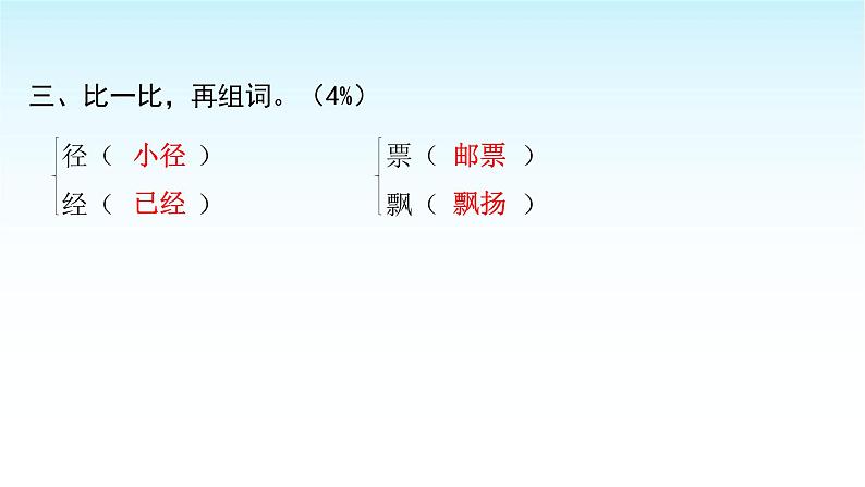 人教版小学语文三年级上册第二单元综合能力评价课件05