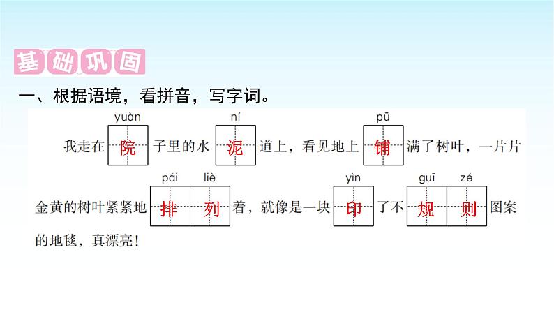 人教版小学语文三年级上册第二单元5铺满金色巴掌的水泥道课件02