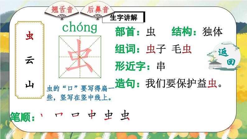 人教版语文一年级上册课件识字5 对韵歌（生字讲解）第3页