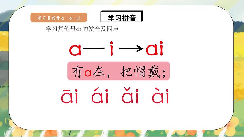 人教版语文一年级上册课件汉语拼音9 ɑi ei ui（课件）07