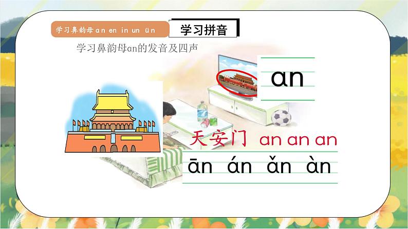 人教版语文一年级上册课件汉语拼音12 ɑn en in un ün（课件）05