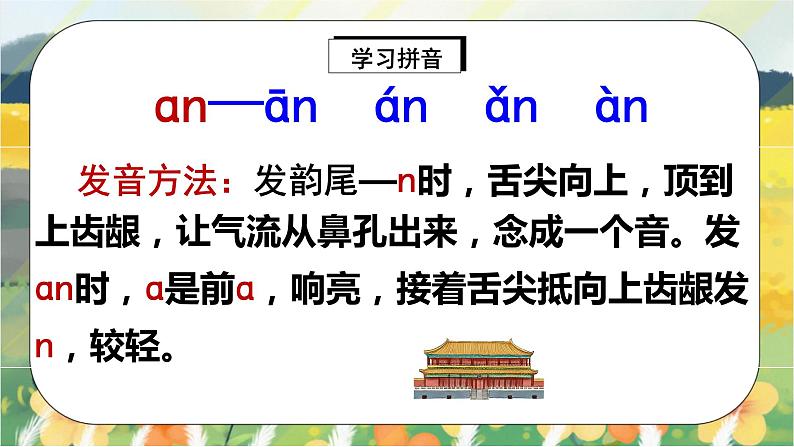 人教版语文一年级上册课件汉语拼音12 ɑn en in un ün（课件）06