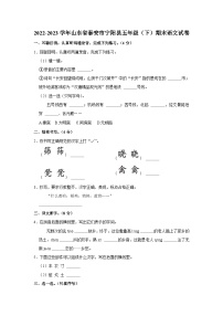 山东省泰安市宁阳县2022—2023学年五年级语文下学期期末质量检测题试题（有解析）