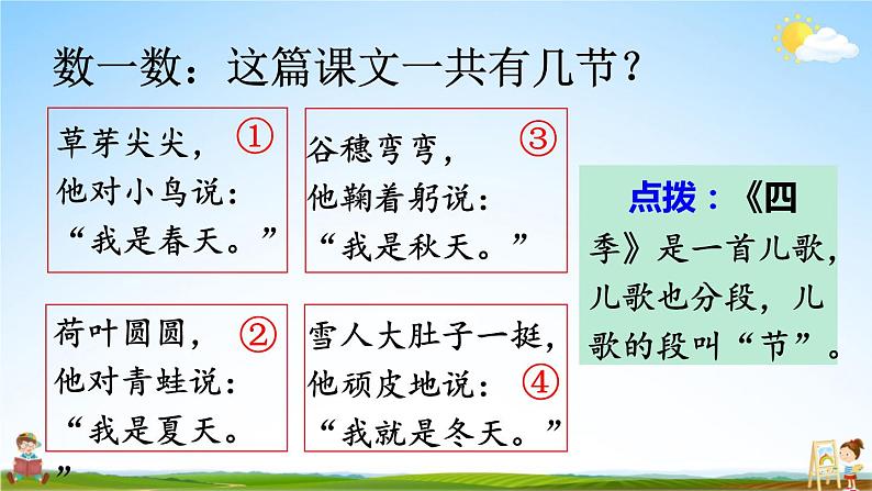 人教统编版小学一年级语文上册《4 四季》课堂教学课件PPT公开课第6页