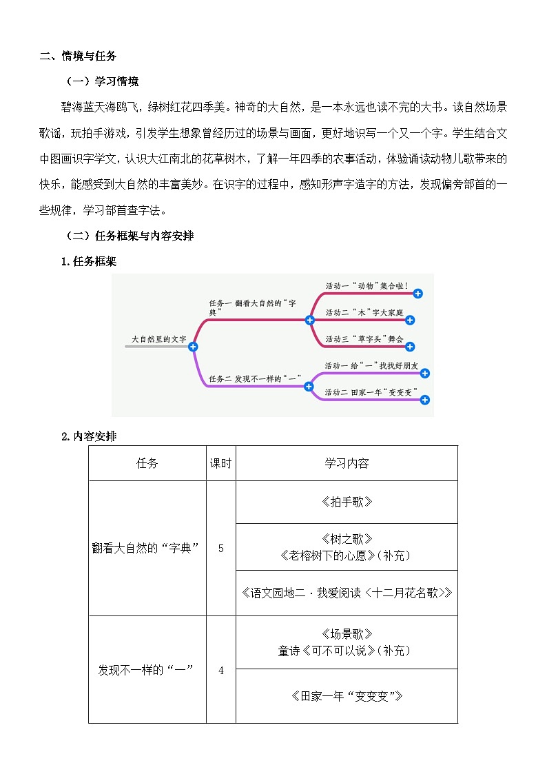 小学语文二年级上册第2单元大单元教案02
