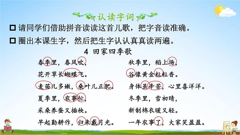 人教统编版小学二年级语文上册《4 田家四季歌》课堂教学课件PPT公开课第7页