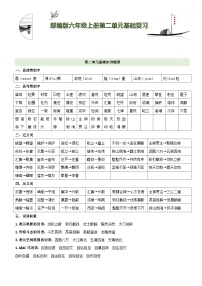 【期中知识复习】部编版语文六年级上册-第2单元基础复习讲学案（知识梳理+基础检测）