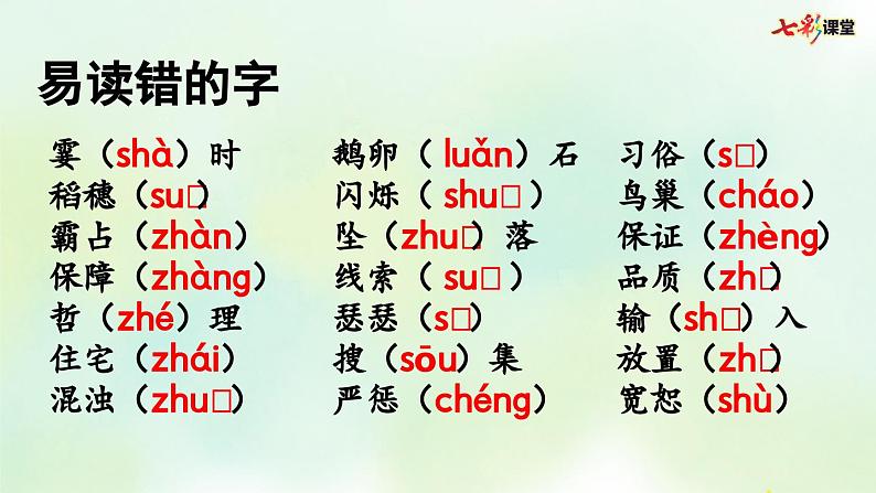 部编版小学语文四年级上册 专项1：生字复习课件02
