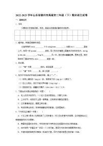 2022-2023学年山东省德州市禹城市三年级下学期期末语文试卷（含解析）