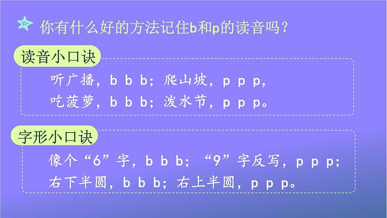 人教部编版小学语文一年级上册《3 b p m f》课堂教学课件PPT公开课第6页