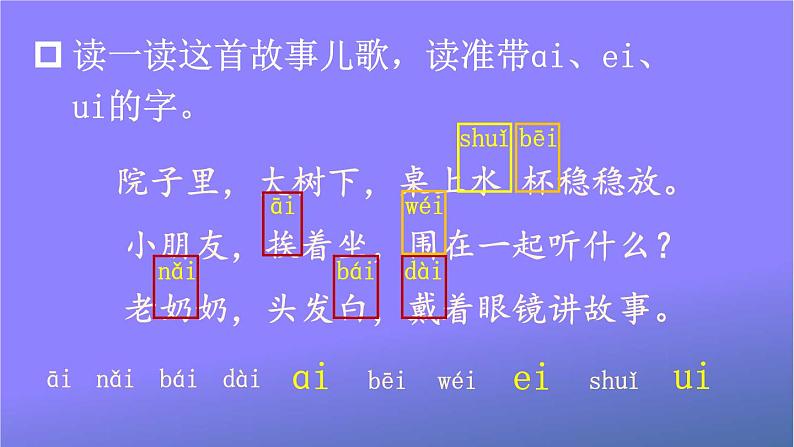 人教部编版小学语文一年级上册《9 ɑi ei ui》课堂教学课件PPT公开课第4页