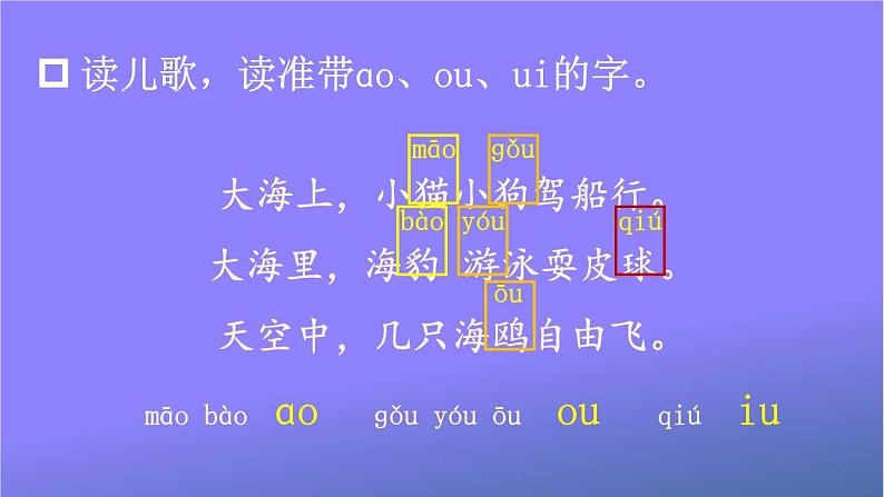 人教部编版小学语文一年级上册《10 ɑo ou iu》课堂教学课件PPT公开课第3页